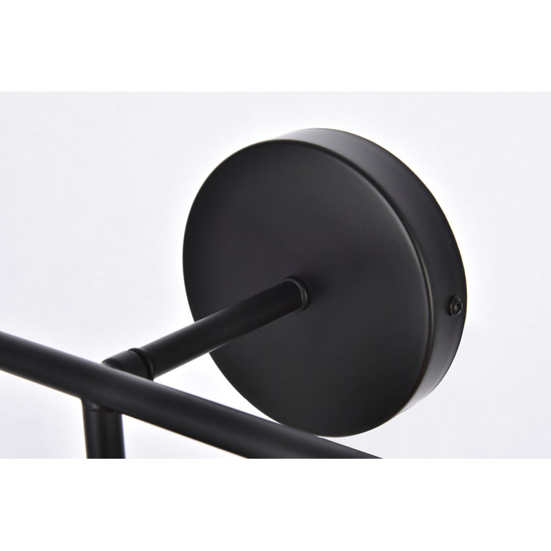Éclairage de salle de bain à intensité variable 3 lumières Ackerson, Noir, noir, noir, noir, Blanc givré, 3 lumières