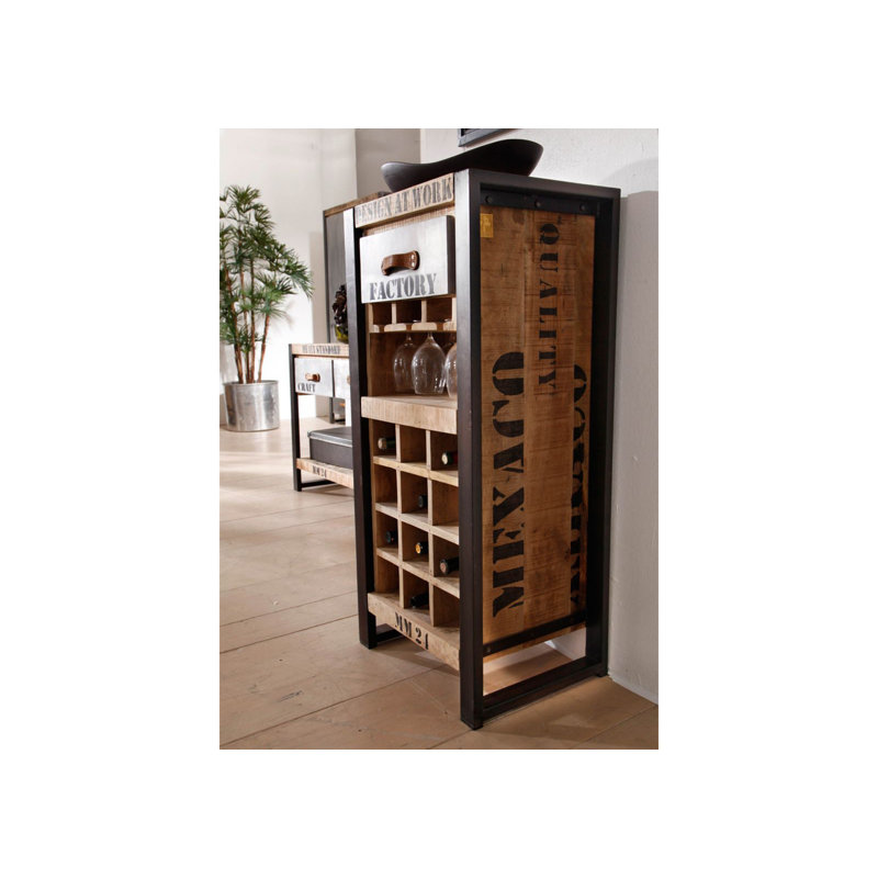 Factory Solid Wood Floor Wine Glass Rack in Ecru