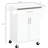 Kitchen Island Workstation With Stainless Steel Surface, Drawer, Towel Rack, Spice Rack And Storage, White Portable Cabinet