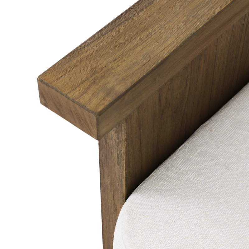 Tahana Outdoor Teak Lounge Chair, Stained Toasted Brown, Alessi Linen