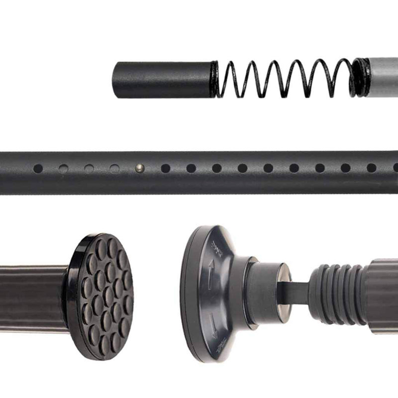 Tension Curtain Rod, 7.50cm H x 277cm W x 7.50cm D, Black
