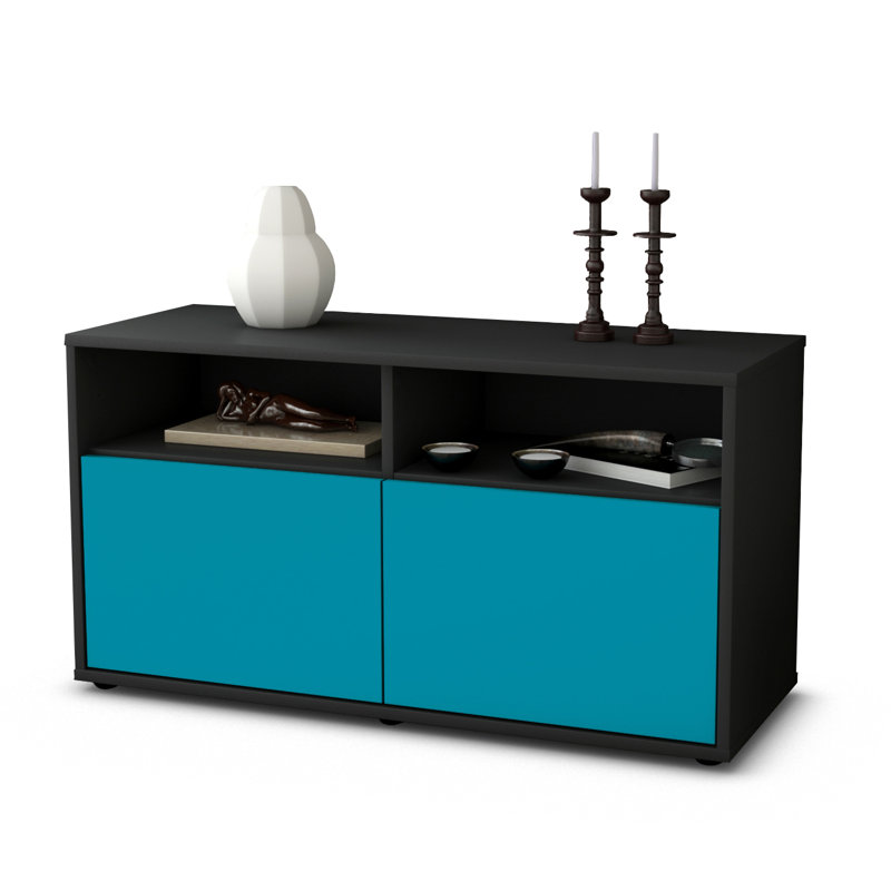 Odum 92 cm W Chest of Drawers, Anthracite/Dark blue
