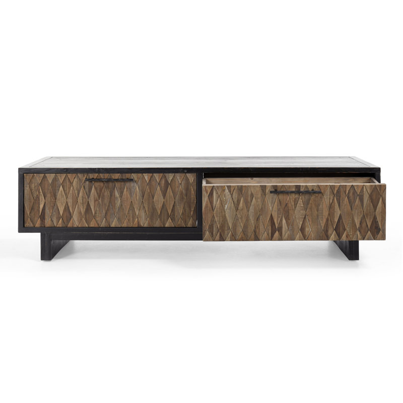 Anton 4-drawer Reclaimed Wood Coffee Table, Black