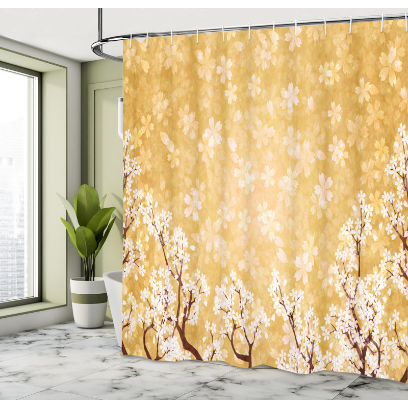Rideau de douche et crochets de douche à fleurs tree Jamal, l 69 po x L 75 po