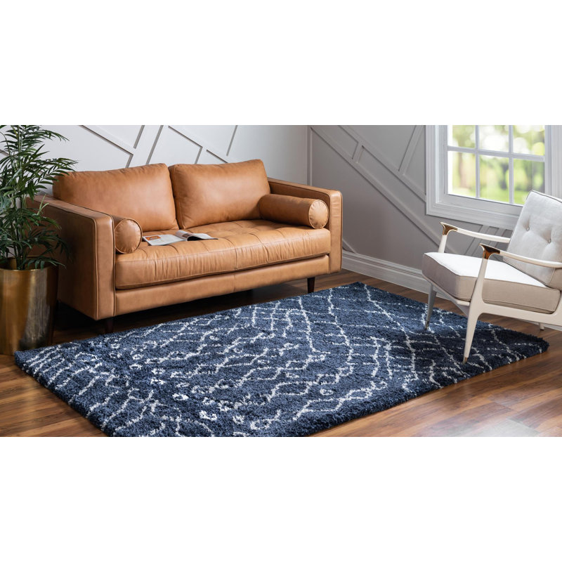 Paquette Geometric Shag Area Rug, Rectangle 122 x 183cm