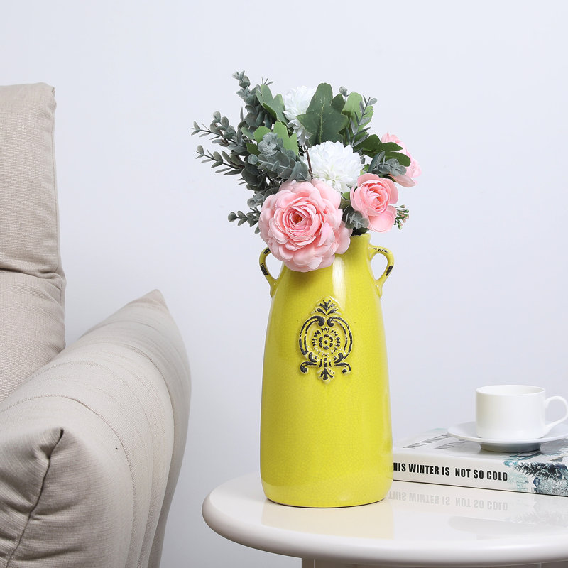 27.9cm Ceramic Table Vase, Yellow