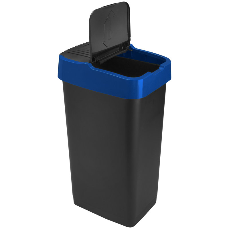 Worceer Plastic Swing Top Recycling Bin - 60L, Blue