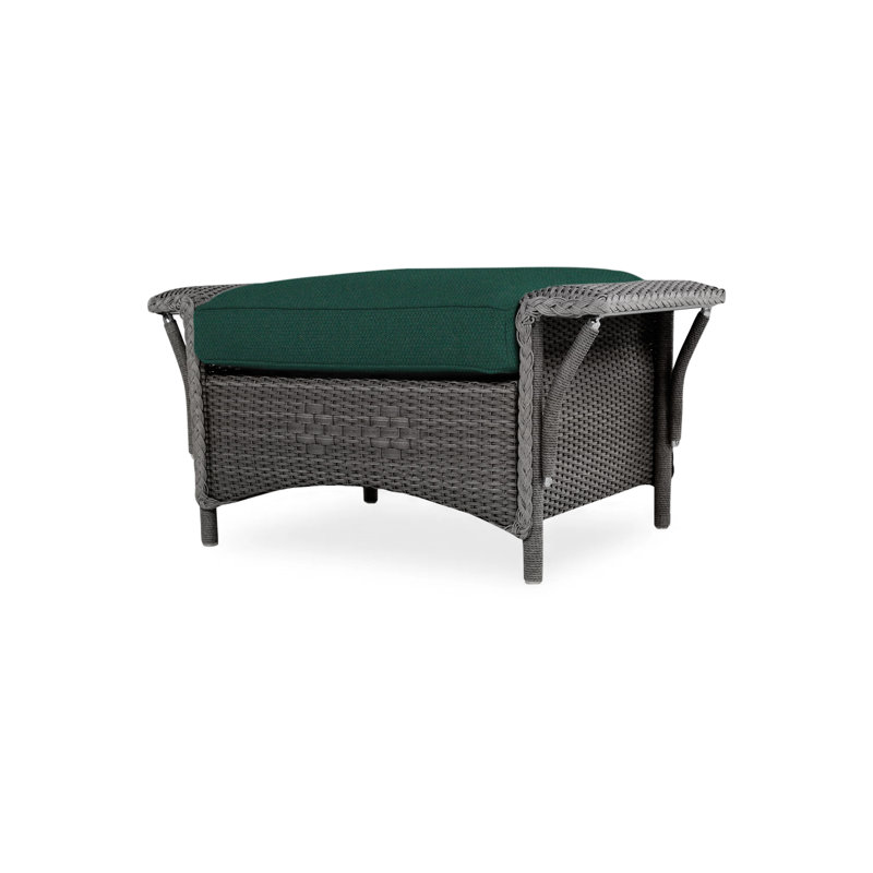 Nantucket Outdoor Ottoman, Charcoal, Woodgrain Ash