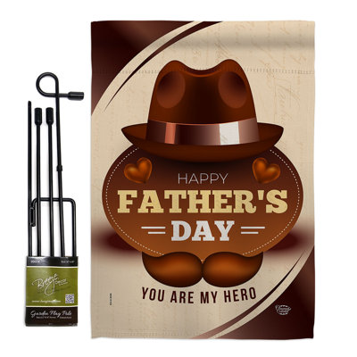 Double Sided 18.5'' H x 13'' W Polyester Father's Day Flag Set
