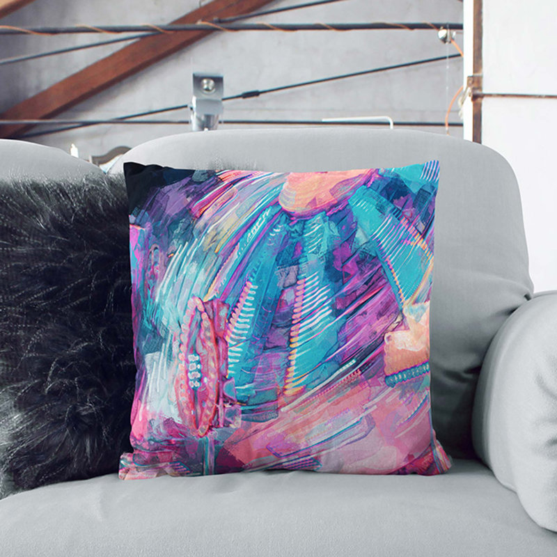 Abstract Square Throw Cushion, 55cm H x 55cm W x 20cm D