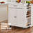 Rolling Kitchen Island With Drawer And Charging Station