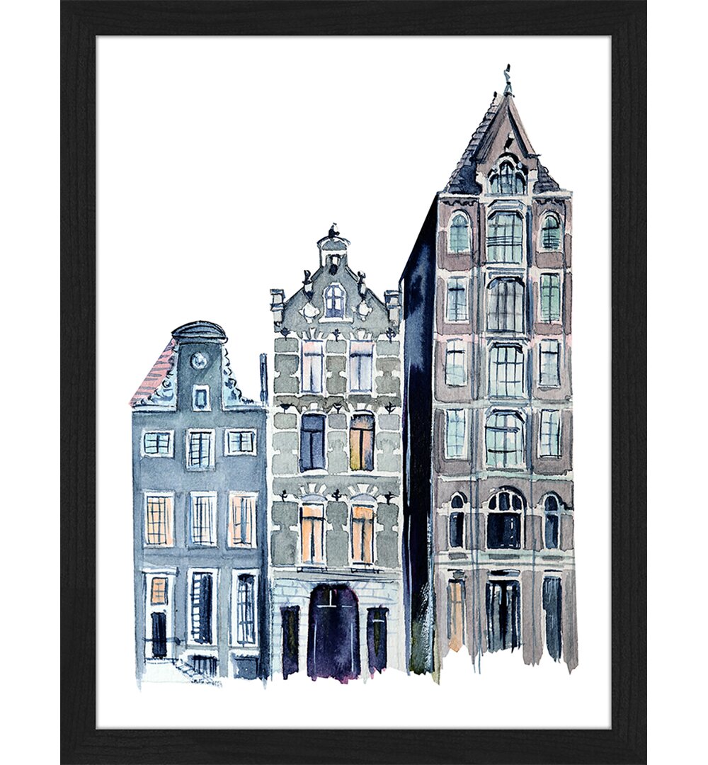 Amsterdam Houses - Bilderrahmen Graphic Art Print auf Papier