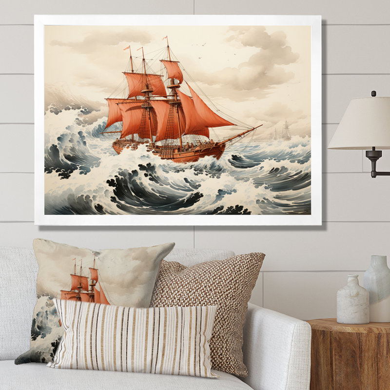 «Master red» sur toile, H 34 po x l 44 po x P 1,5 po, Cadre photo blanc