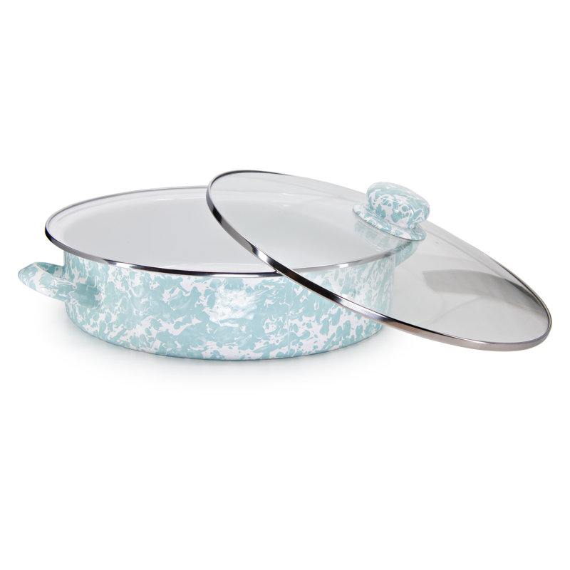 Swirl Saute Pan with Lid, 8 Qt., Sea Glass