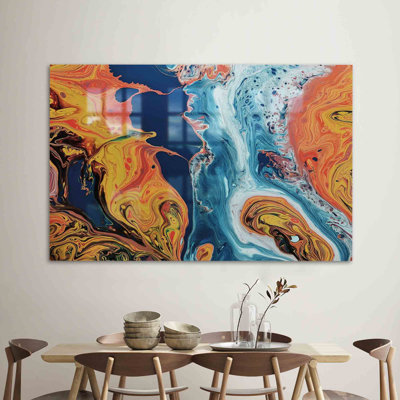 Abstract Tempered Glass Wall Art In Vibrant Tones To Enhance Your Home Decor And Add A Splash Of Color To Your Wall SpaceRectangle Abstract Tempered Glass Wall Art In Vibrant Tones To Enhance Your Home Decor And Add A Splash Of Color To Your Wall SpaceRectangle