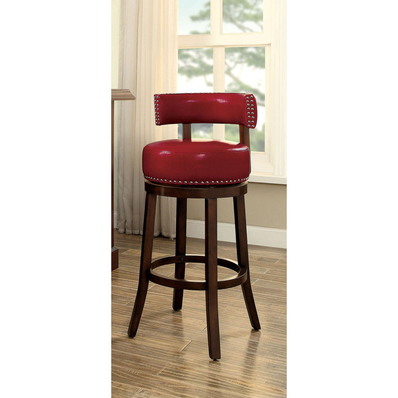 Emest Swivel Upholstered Counter Stool, White, Bar Stool (30" Seat Height)