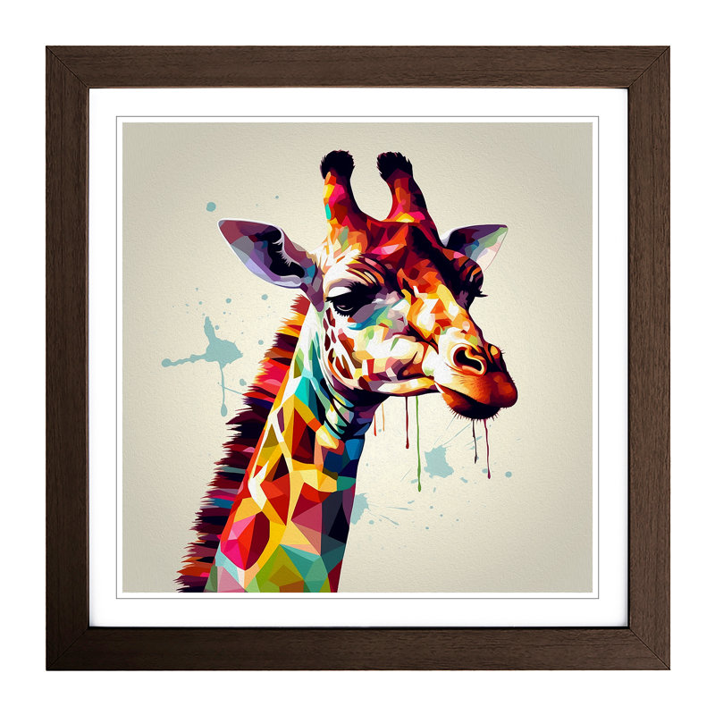 Giraffe - Framed Print, Walnut
