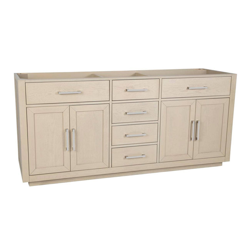 Nahlani 71.25'' Double Bathroom Vanity Base Only, Light Oak