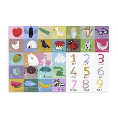 Alphabet & Numbers First Words Canvas, design by Carla Daly