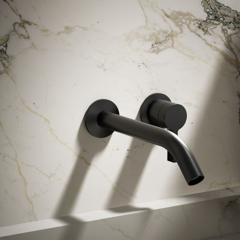 Components Wall-Mount Bathroom Sink Faucet Handle, Matte Black