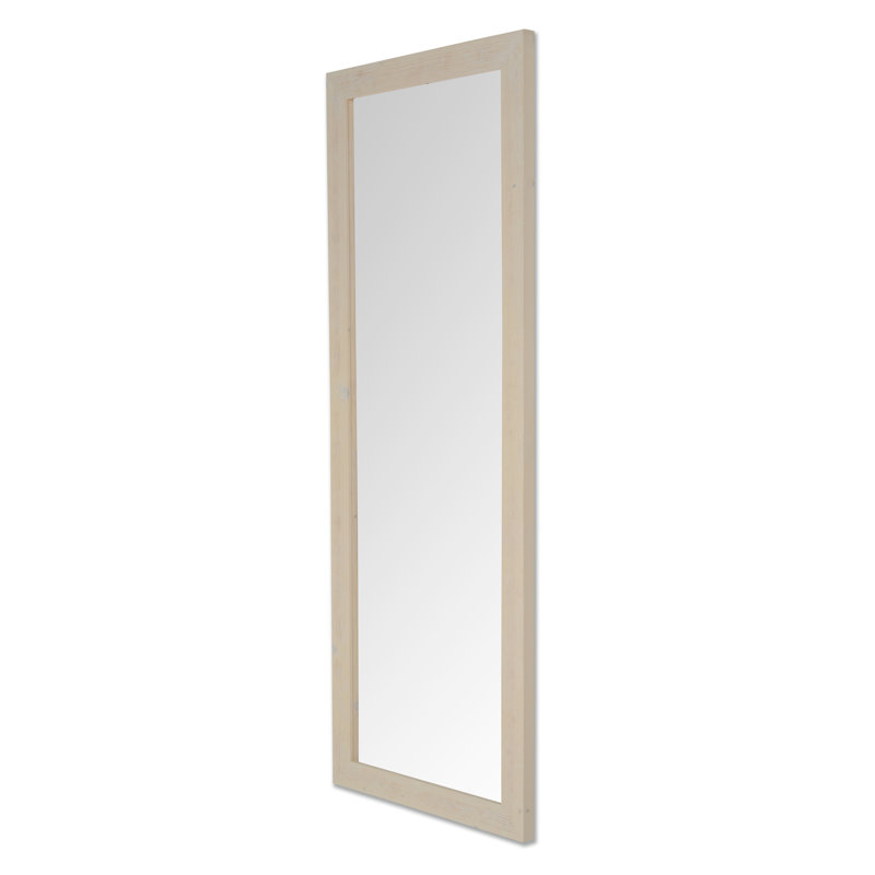 Granger Solid Wood Flat Wall Mirror, Shabby White