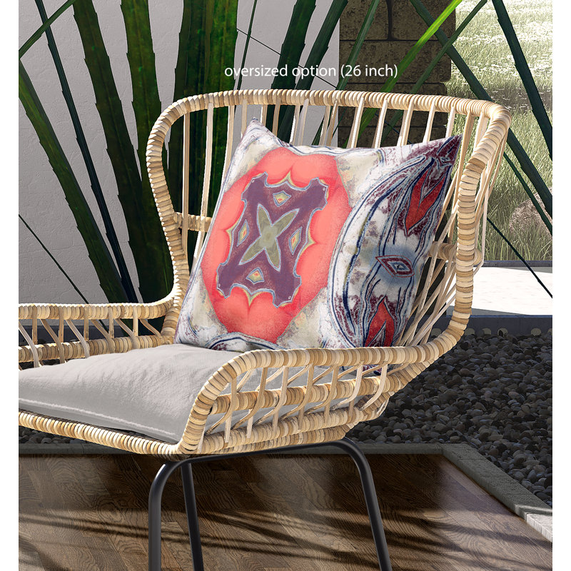 Coussin intérieur pastel zippé Pastel, 20 po X 20 po, Bleu clair / gris / pêche, Faux suède