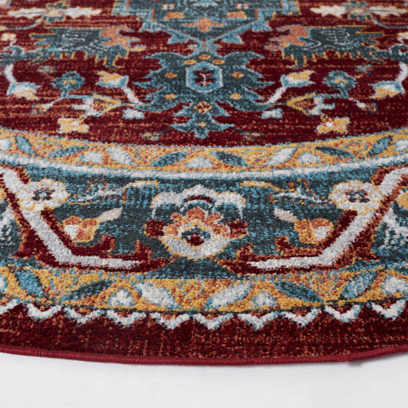 Bayside Performance Machine Washable Oriental Rug, Round 6'7"