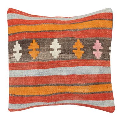 Handwoven Turkish Kilim Cushion Cover. Vintage Accent Pillow. Rustic Throw Pillow