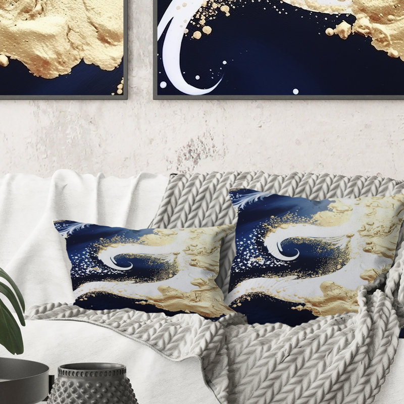 Abstract Areal View Sunshine In The Artic - Abstract Shapes Printed Throw Pillow