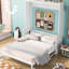 Grand lit avec tablettes pratiques, blanc