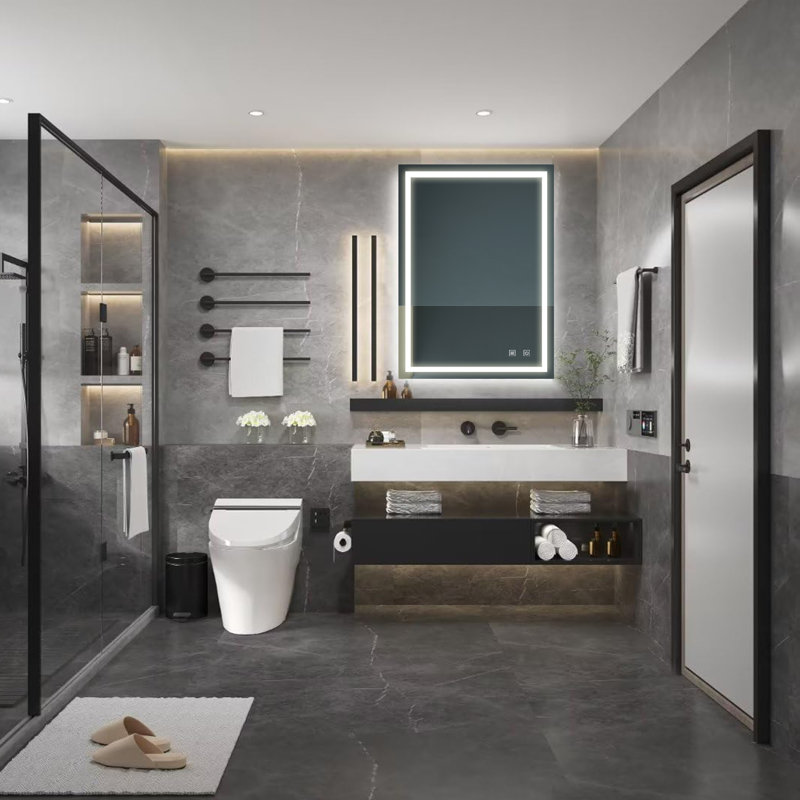 Led Classy Vanity Mirror With Focused Backplane,High Lumen,Dimmable Touch,Wall Switch Control