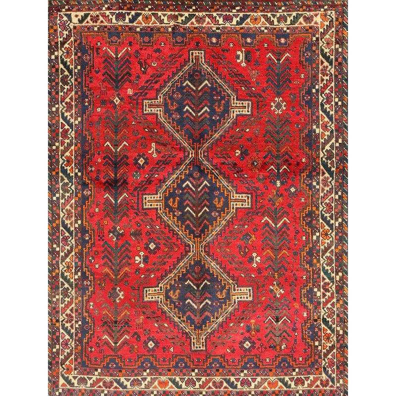 Tapis rouge / beige Southwestern, Rectangle 8 pi x 12 pi