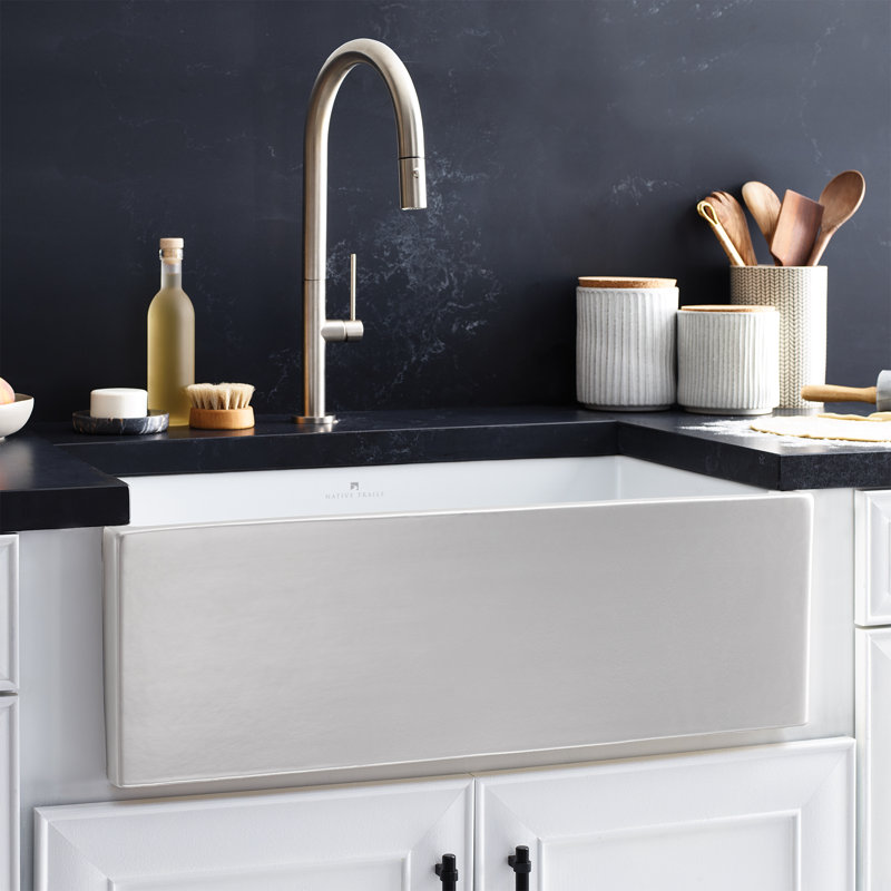 Dreamer 30" L X 17.75" W Fireclay Farmhouse/Apron Kitchen Sink, Silver