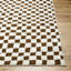 Tapis brun / crème en polyester tissé à la machine Carmin-1176955714