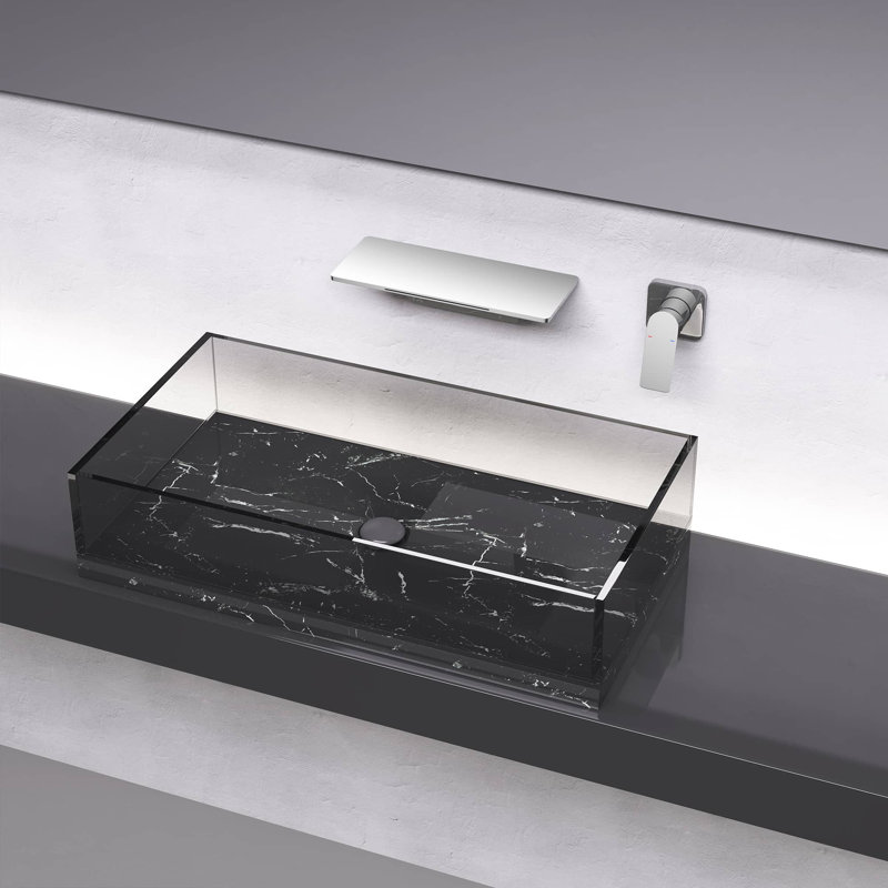 Robinet de salle de bain mural, Chrome
