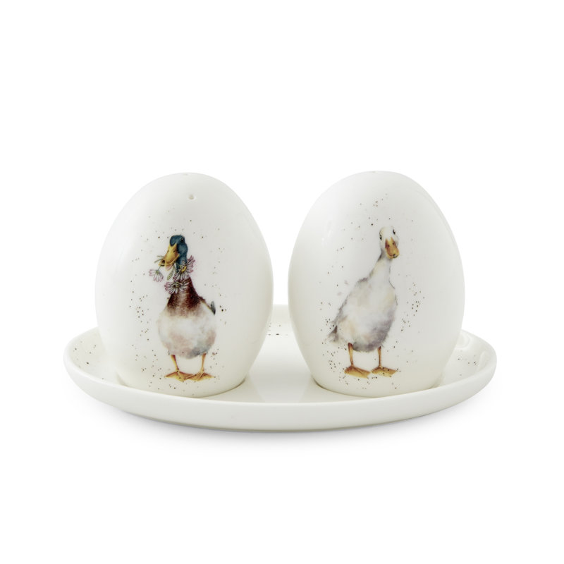 Classic Wrendale Designs  - Salt & Pepper Set with Tray (Ducks)