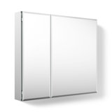 CLC Aluminum Two-Door Medicine Cabinet With Mirrored Doors, Beveled Edges
