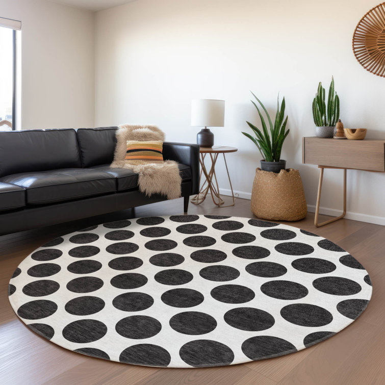 Chayden Washable Polka Dots Indoor / Outdoor Rug