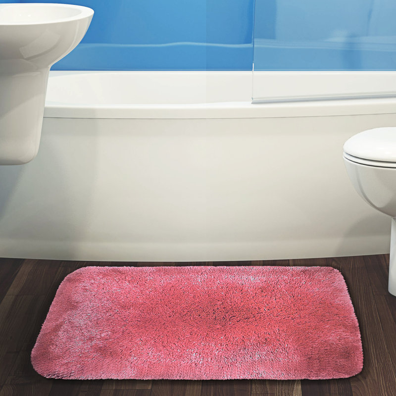 Herrmann Non-Slip Bath Rug, Coral, 17" W x 24" L