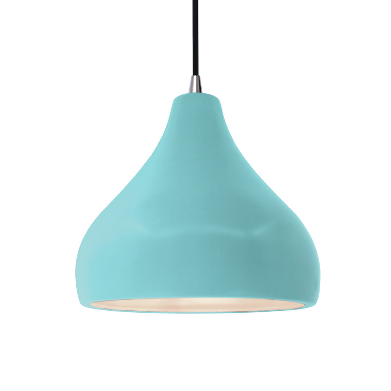 Luminaire suspendu à 1 lumière Meydan, H 8 po x l 11,5 po x P 11,5 po, Piscine réfléchissante, Gris brillant / noir nickel