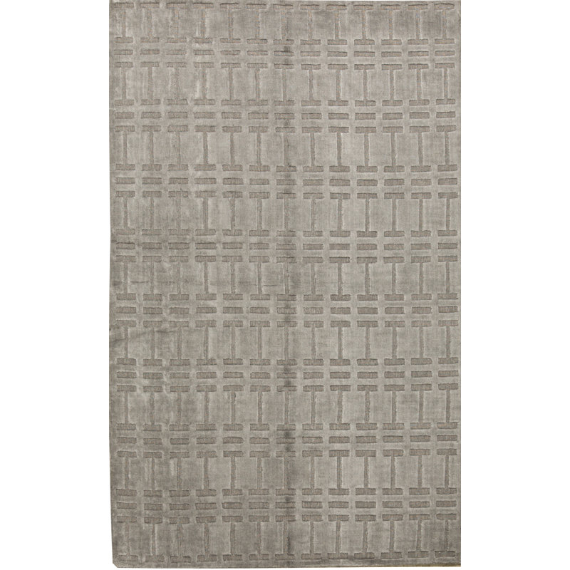 Tapis gris de haute qualité noué à la main