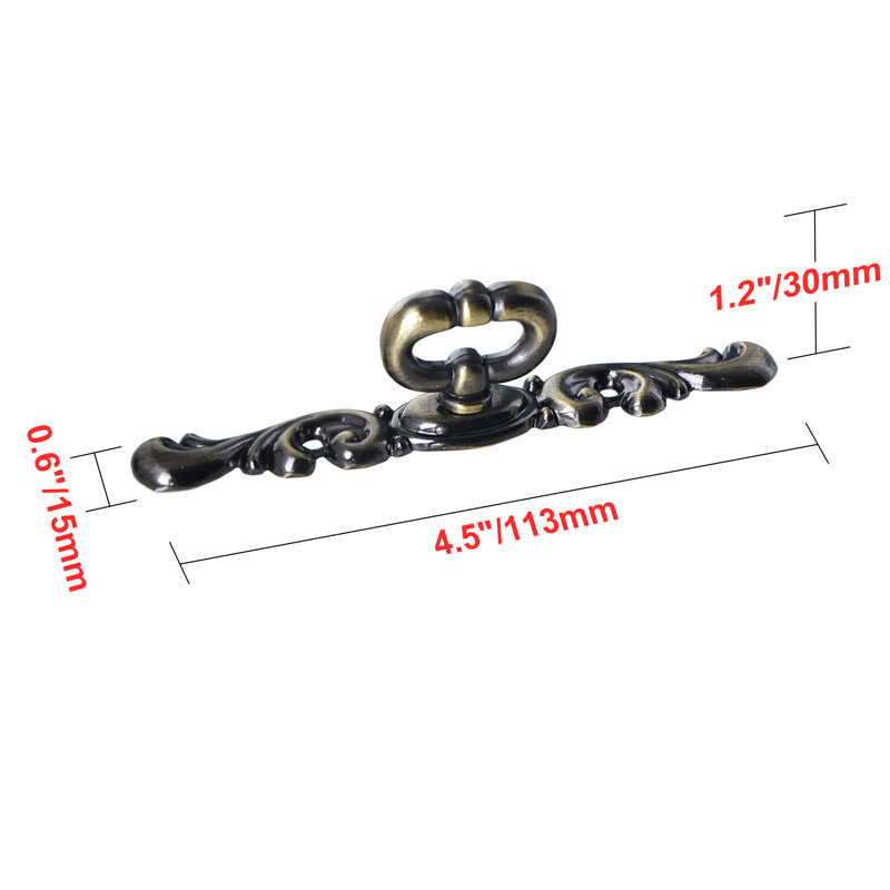 Utopia Alley Vallia Cabinet Ring Pull Knob - Decorative Cabinet Drop Pull Knobs for Cabinets and Drawers - Vintage Cabinet Hardware with Hand Finished Antique Brass - Metal Drawer Pull Knobs 4.4"