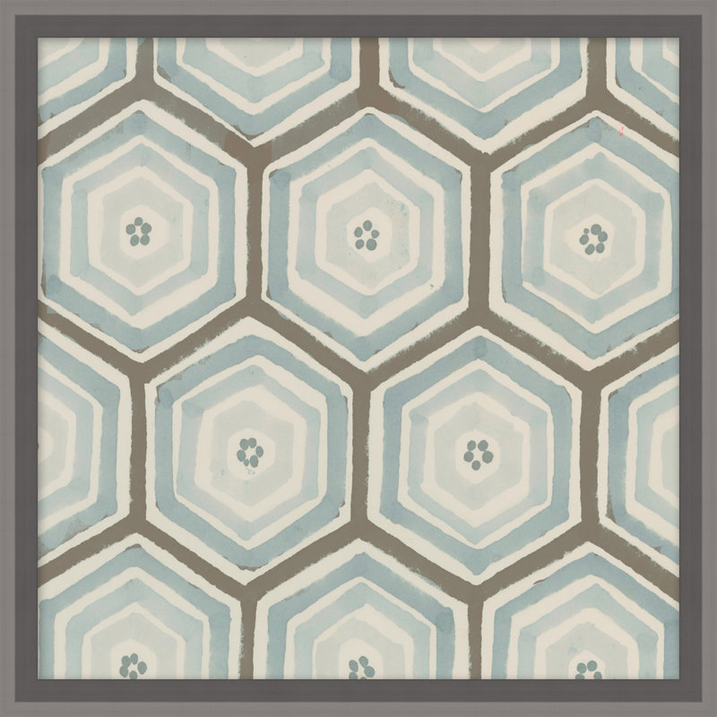 Pastel Geometrics 1 - Peinture encadrée sur papier