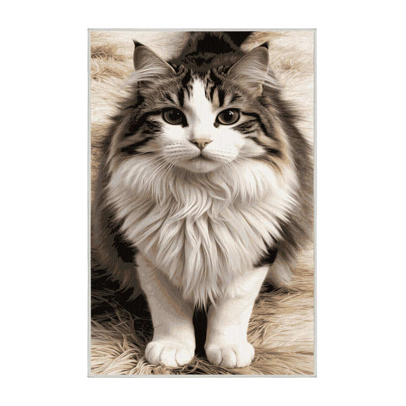  Tapis domestique lavable à poils longs, Rectangulaire 3 pi x 5 pi