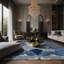 Tapis bleu soyeux et moelleux-1579797641