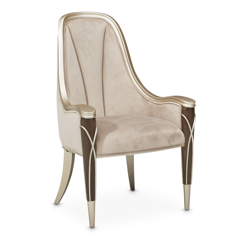 Villa Cherie Tufted Dining Arm Chair, Hazelnut