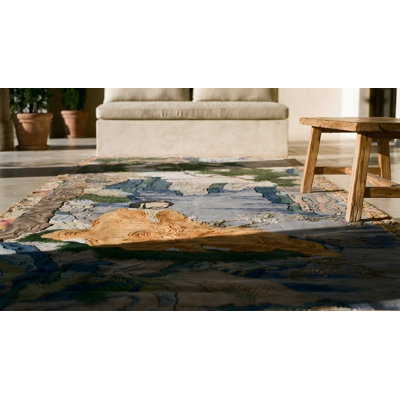 Tapis antique chinois à tissage plat en médaillon