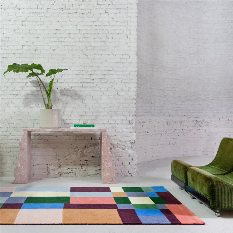 Wool Geometric Area Rug, Rectangle 5'3" x 7'6"