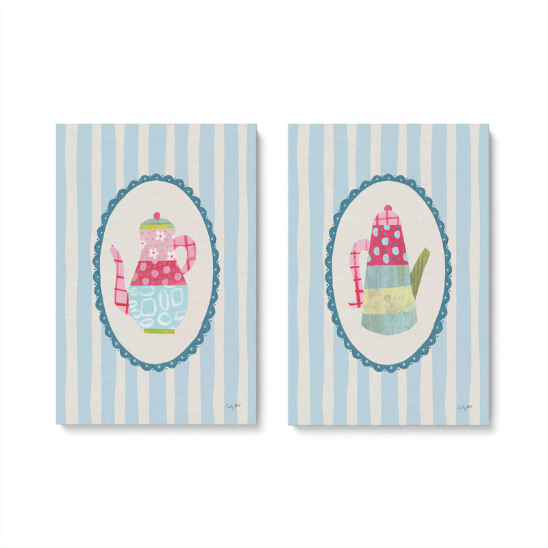 «Happy Tea Time», ensemble de 2 impressions, Toile tendue, Toile tendue, 30 po x 20 po
