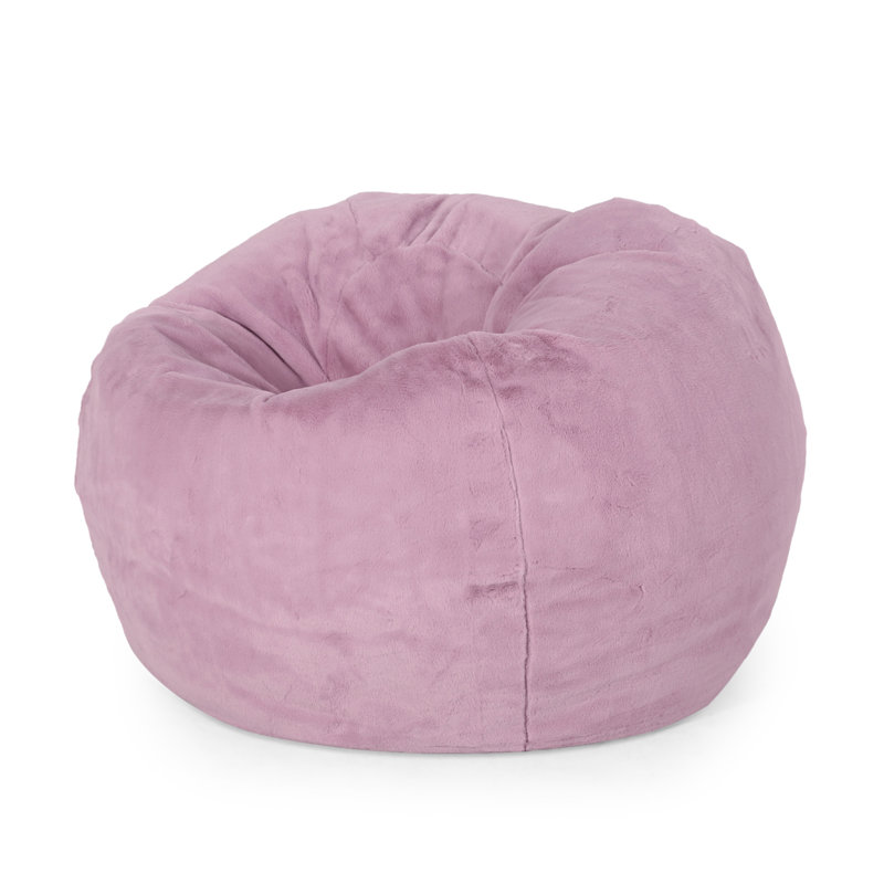 Pouf Clinger, 25" H x 34" W x 34" D, Fausse fourrure lavande